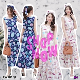 👗Pfashion [ส่งไว!!🚛] P18130 Set 2 ชิ้น เสื้อแขนกุดลายดอกไม้ + กระโปรงยาวลายดอกไม้ ..