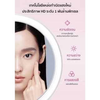 AMIRO ฟรีของขวัญ กระจกAMIRO กระจกแต่งหน้ามีไฟ LED ระดับมืออาชีพ CRI95 แบตเตอร์รี่2000mAhเป็นกระจกตั้งมีไฟขนาดมินิ