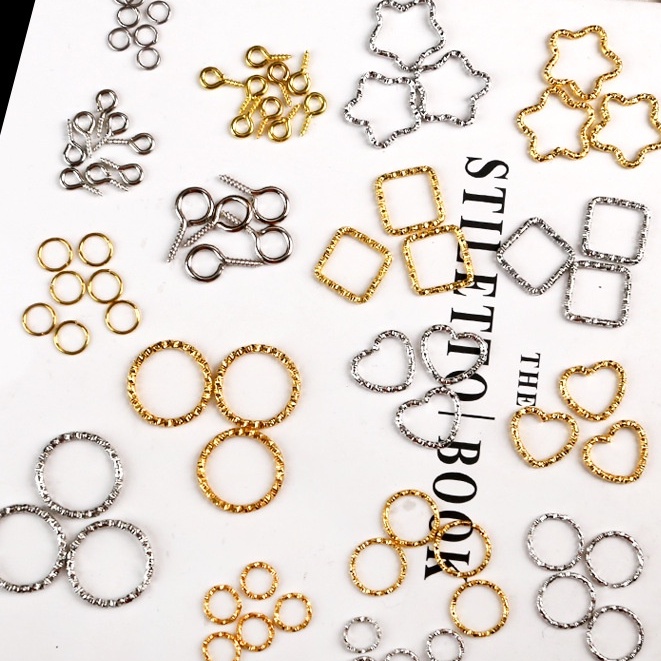 พร้อมส่ง!! ห่วงโลหะนูน สีเงิน-สีทอง DIY เครื่องประดับ (03MA008)