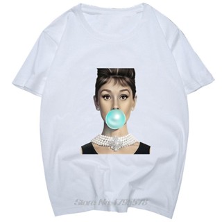 ถูกสุดๆเสื้อยืด พิมพ์ลาย Audrey Hepburn S-5XL