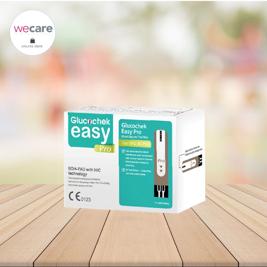 Glucochek Easy Pro Test Strip 50's แผ่นตรวจระดับน้ำตาล กลูโคเช็ค อีซี่ โปร 50ชิ้น (Exp:25/1/24)