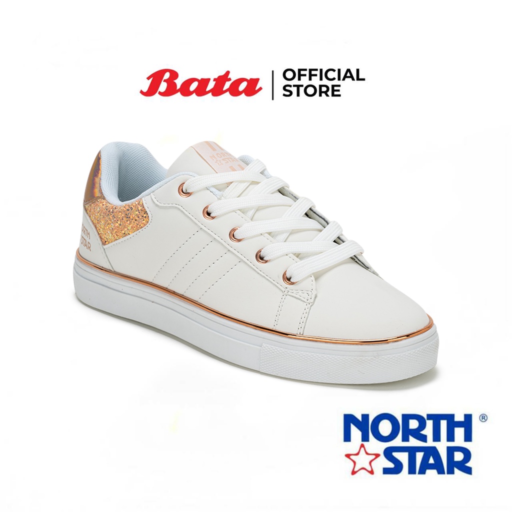 Bata บาจา ยี่ห้อ North Star รองเท้าผ้าใบสนีคเกอร์แฟชั่น ดีไซน์เก๋ แบบผูกเชือก สวมใส่ง่าย สำหรับผู้หญิง รุ่น LYDIA สีขาว 5311031