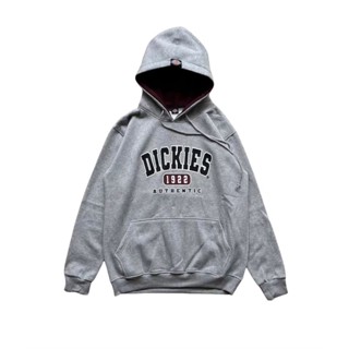 เสื้อกันหนาว มีฮู้ด ลาย DICKIES สีเทา