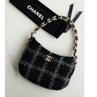 พรี​ ราคา9300 Chanel กระเป๋าโซ่ กระเป๋าผ้า กระเป๋าสะพายไหล่ กระเป๋าสะพาย17.5*24*6cm