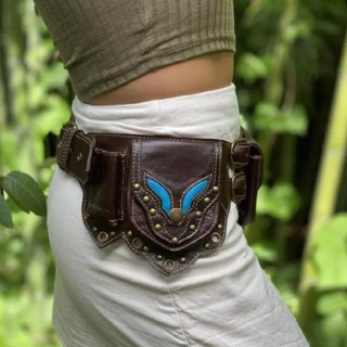 Medieval Steampunk Leather Utility Belt Festival Hip Bag Bohemian Hippie Fanny Pack Practical Messenger Pouch For Hiking