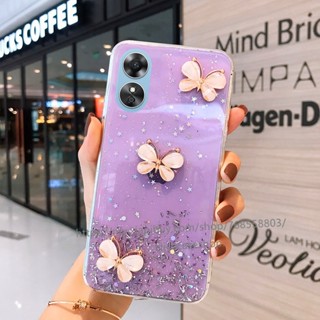 เคส OPPO A17k A17 A77s A77 5G A57 A96 A76 4G Hot Sales Glitter Butterfly Soft Casing เคสโทรศัพท Shockproof Protective Phone Case Starry Sky TPU Phone Back Cover