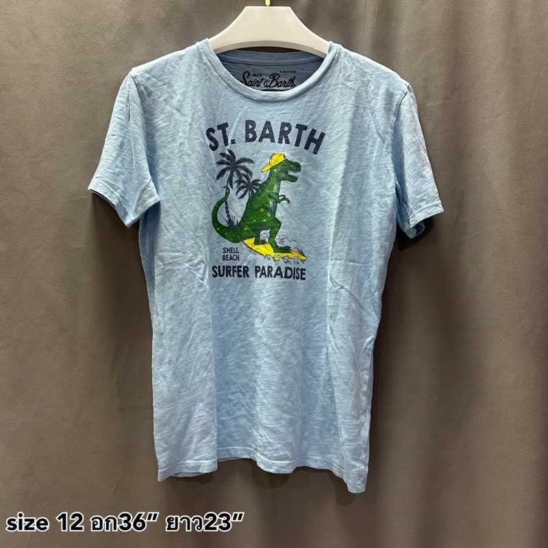 Mc2 Saint Barth เสื้อยืด เสื้อ ผ้าดี ลาย ไดโนเสาร์ shell beach surfer ของแท้ ทั้งร้าน ไปเที่ยว ไปทะเล
