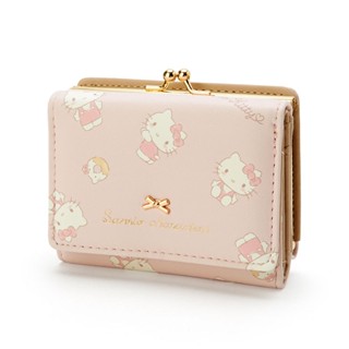 Hello Kitty Wallet PU Leather Ladies Casual Short 2 Fold Wallet Kuromi Cinnamoroll Coin Purse Zipper Buckle Card Case Wa