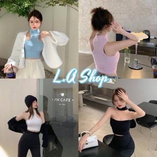 L.A Shop พร้อมส่ง  เสื้อกล้ามคอเต่าเว้าหลัง ดีเทลขนมุ้งมิ้ง ใส่ได้2แบบ เลือกได้ตามชอบ "60122"