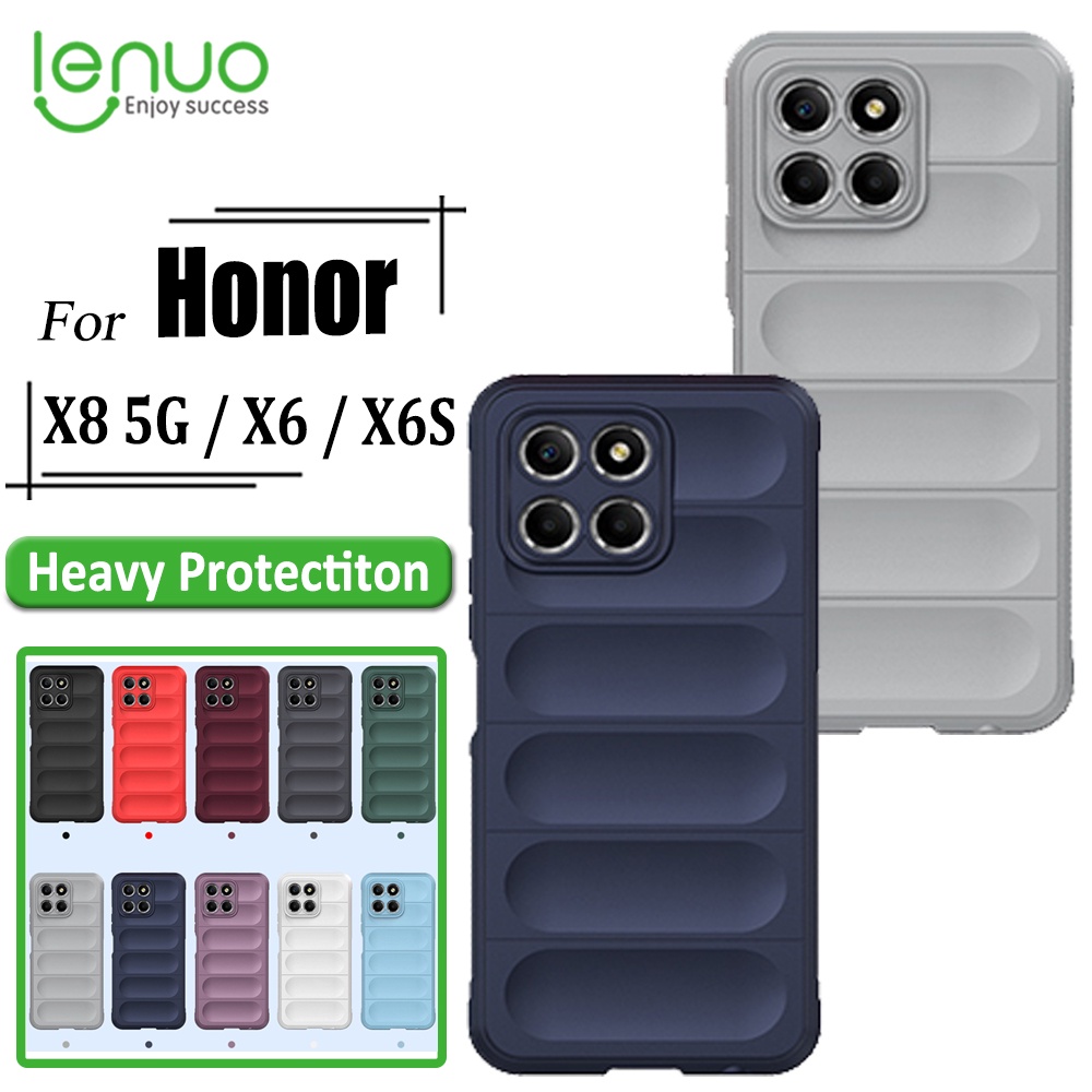 เคสโทรศัพท์มือถือ ซิลิโคนนิ่ม กันกระแทก สีพื้น หรูหรา สําหรับ Honor X8 5G X6 X6S