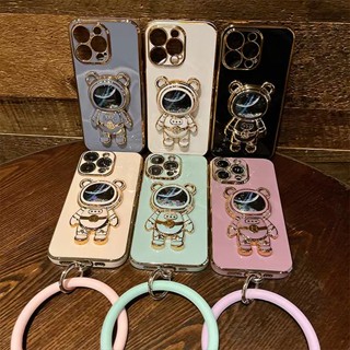 เคส Samsung A50 A12 A02S A11 M12 A50S A30S A10S A02 A03S A22 4G M11 M02S M01S Straight Edge 90 ° Astronaut Bracket Case โทรศัพท์มือถือ