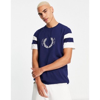 Fred Perry Bold Tipped Sleeve T-Shirt in Navy