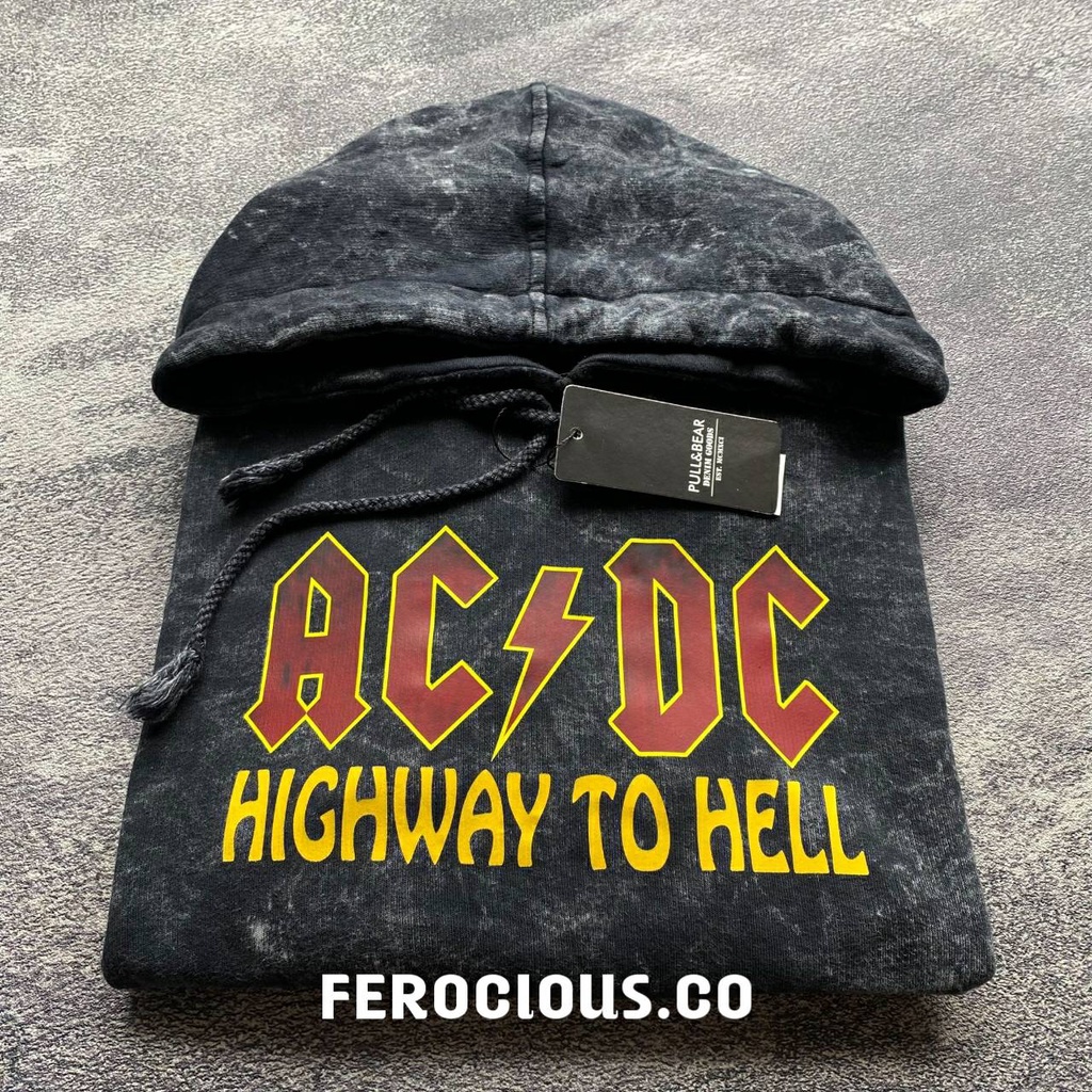 SANDWASH AC DC HIGHWEY TO HELL HOODIE SWETER JACKET FULL TAG & LABEL - MANY SANDWASH สีหลากหลาย