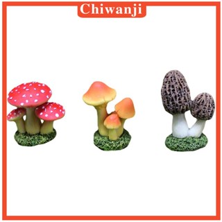 [Chiwanji] รูปปั้นเห็ด สีแดง สําหรับตกแต่งบ้านตุ๊กตา DIY