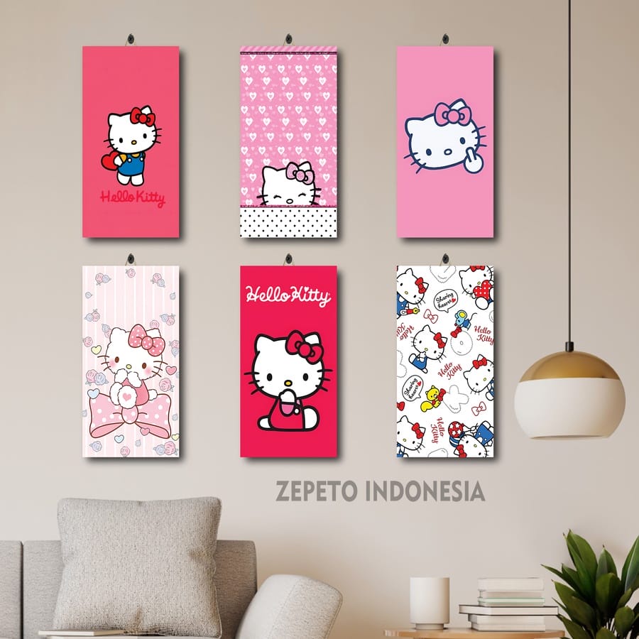81-92 HELLO KITTY CAFE ANIME ROOM DISPLAY 15X30 Z229A/WQZ8T / HELLO KITTY PICTURE CARTOON ROOMATION 