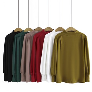 Plus Size XL-5XL ผู้หญิงสีทึบฤดูใบไม้ร่วงฤดูหนาวเสื้อกํามะหยี่ที่อบอุ่นเสื้อลําลองทรงเอขนาดใหญ่