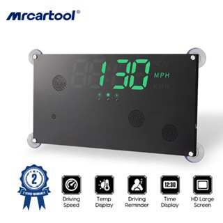 MRCARTOOL ยานยนต์ GPS HUD Head-Up Display มาตรวัดความเร็วมุมมองด้านหลังอุณหภูมิรถเครื่องวัดความเร็วอัตโนมัติแบบดิจิตอลสัญญาณเตือนความเร็วเกินสําหรับรถยนต์ทุกคัน