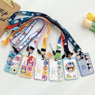 ใหม่ Disney Mickey Winnie Multifunctional Halter ถือบัตร Long Rope ป้ายชื่อผู้ถือ ID ผู้ถือบัตรที่สะดวก ประจำตัวประชาชน บัตรธนาคาร รถบัส ควบคุมการเข้าถึง ผู้ถือนักเรียน ทำงาน