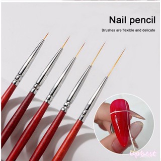 ♕ปากกาเสริมเล็บความยาวปานกลางหลายประเภท Ultra-Fine และ Ultra Long Wire Drawing ปากกา Edge Stroke Line Drawing Checkered Nail Brush Line Drawing Pen UPBEST