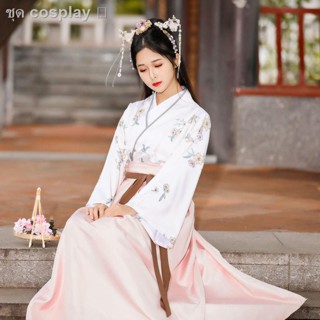 เตรียมการจัดส่ง►✓❀Hanfu นักเรียนหญิงเครื่องแต่งกายโบราณทุกวันชั้นเรียนชุดใหม่ปรับปรุงข้ามเอวกระโปรงยาวสไตล์จีนชุด Sakura