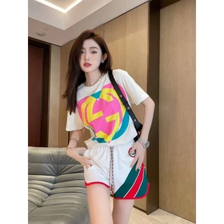 🌟STF_SHOP🌟 เสื้อยืด แขนสั้น คอกลม งานผ้าคอตตอน100% สกรีนหน้าหัวใจ💙 ผ้าคอตตอน พิมพ์ลาย งานunisex G