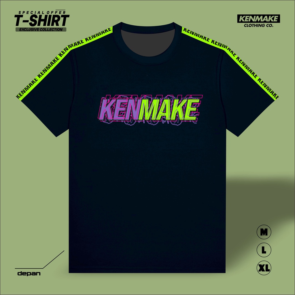 เสื้อยืดสีดํา edition smile เสื้อยืด distro แบรนด์ kenmake