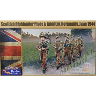 GECKO 35GM0006 SCOTTISH HIGHLANDER PIPER &amp; INFANTRY NORMANDY, JUNE 1944 [1/35]