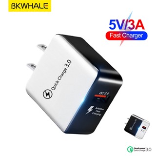 Bkwhale QC3.0 อะแดปเตอร์ชาร์จเร็ว 18W 3A USB ติดผนัง Android