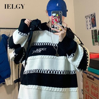 Ielgy เสื้อถักนิตติ้ง สไตล์ขี้เกียจ สําหรับผู้ชาย