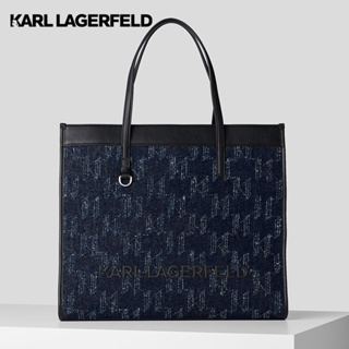 Karl Lagerfeld - K/SKUARE DENIM TOTE MONOGRAM 226W3089 กระเป๋าถือ