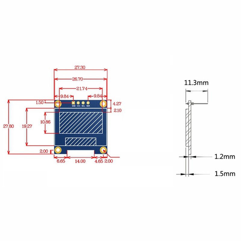 โมดูลหน้าจอ LCD LED 0.96 นิ้ว IIC I2C Serial GND 128X64 OLED SSD1306 สําหรับ Arduino Kit