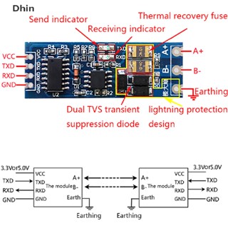 [Dhin] โมดูลแปลงพอร์ตอนุกรม UART เป็น RS485 RS485 เป็น TTL
 Cod