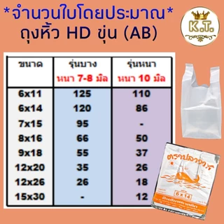 ถุงหิ้วส่งยกมัด 5 ห่อๆละ 1/2 กิโล (บาง-หนา)