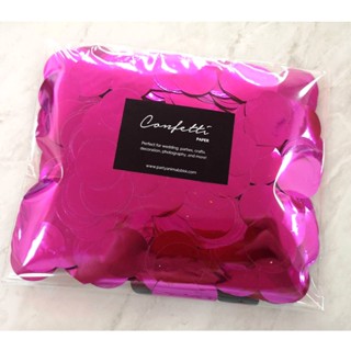 กระดาษโปรย Metallic Confetti - Fuschia Metallic Round Confetti (Diameter 2.5 CM)