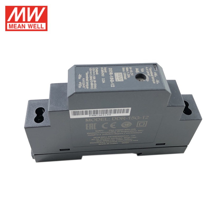 Mean WELL DDR-15G-24 15W DIN Rail DC-DC Converter อินพุต 9-36V DC ถึง 24V DC 0.63A 15W Meanwell Powe