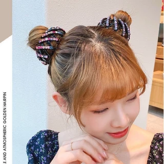 แฟชั่นหัวบอลกิ๊บ พลอยเทียม ดัดผมผู้หญิงผมหางม้าคงที่กิ๊บเครื่องมือจัดแต่งทรงผม