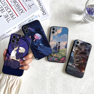 เคสโทรศัพท์มือถือ TPU แบบนิ่ม ป้องกันเลนส์กล้อง กันกระแทก ลายการ์ตูนอนิเมะ Miyazaki Howls Moving Castle สําหรับ Apple iphone 14 Plus 13 12 11 Pro Max