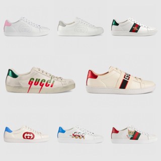 พรี​ ราคา4900 Gucci Ace Sneakers หนังแท้ กุชชี่รองเท้าผู้ชาย รองเท้าแตะ4G-13G รองเท้าผู้หญิง34-40 รองเท้ากีฬา