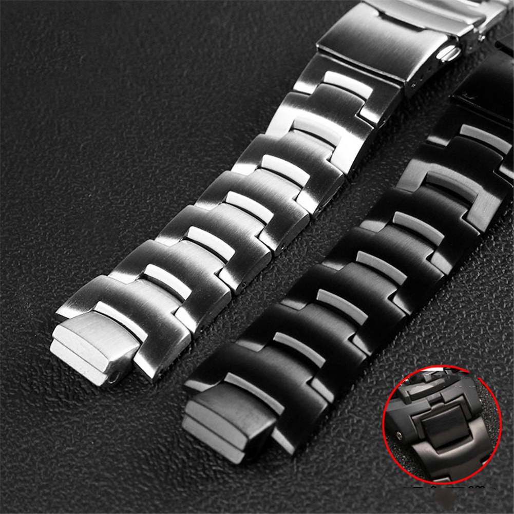 สายนาฬิกาสําหรับ Casio PRW-3000 PRW3100 6000 6100Y นาฬิกาซิลิโคนสีดําผู้ชายอุปกรณ์เสริมสแตนเลส