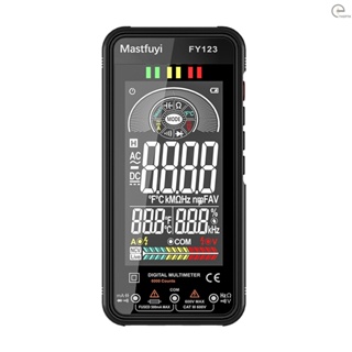 [T&amp;H] Mastfuyi FY123 มัลติมิเตอร์ดิจิทัลอัจฉริยะ RMS นับ 6000 ครั้ง 600V AC DC วัดแรงดันไฟฟ้า ความต้านทานต่อเนื่อง ความถี่แอมเบรนด์ อุณหภูมิ NCV L