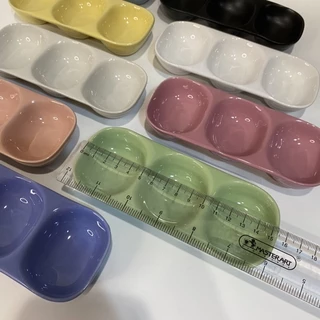 พร้อมส่ง‼️ ถ้วยน้ำจิ้มเซรามิค 2 หลุม และ 3 หลุม