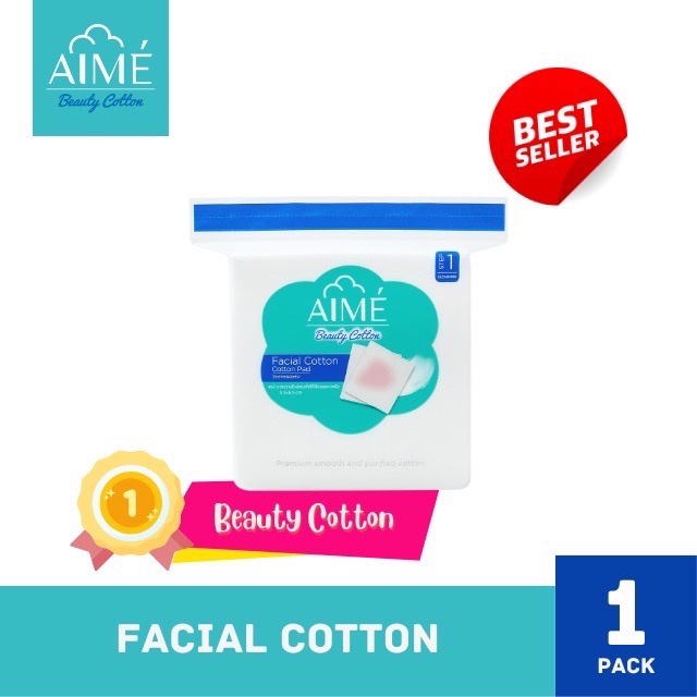 AIME Cotton Pad 90G, เอเม่ สำลีแผ่นทำความสะอาดผิวหน้าห่อใหญ่ (จำนวน 1 ห่อ)