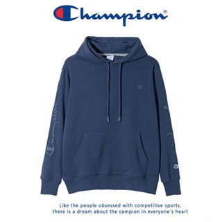 ♟㍿♀Ready Stock！ Champion เสื้อกันหนาวมีฮู้ด เสื้อสเวตเตอร์แขนยาวปักโลโก้ รุ่น เสื้อกันหนาวมีฮู้ดแฟชั่น