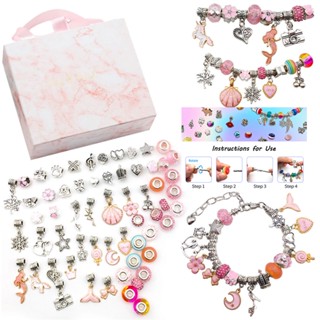 ชุดอุปกรณ์งาน DIY สร้อยข้อมือชุดกล่องของขวัญ สร้อยข้อมือคริสตัลแฮนด์เมด