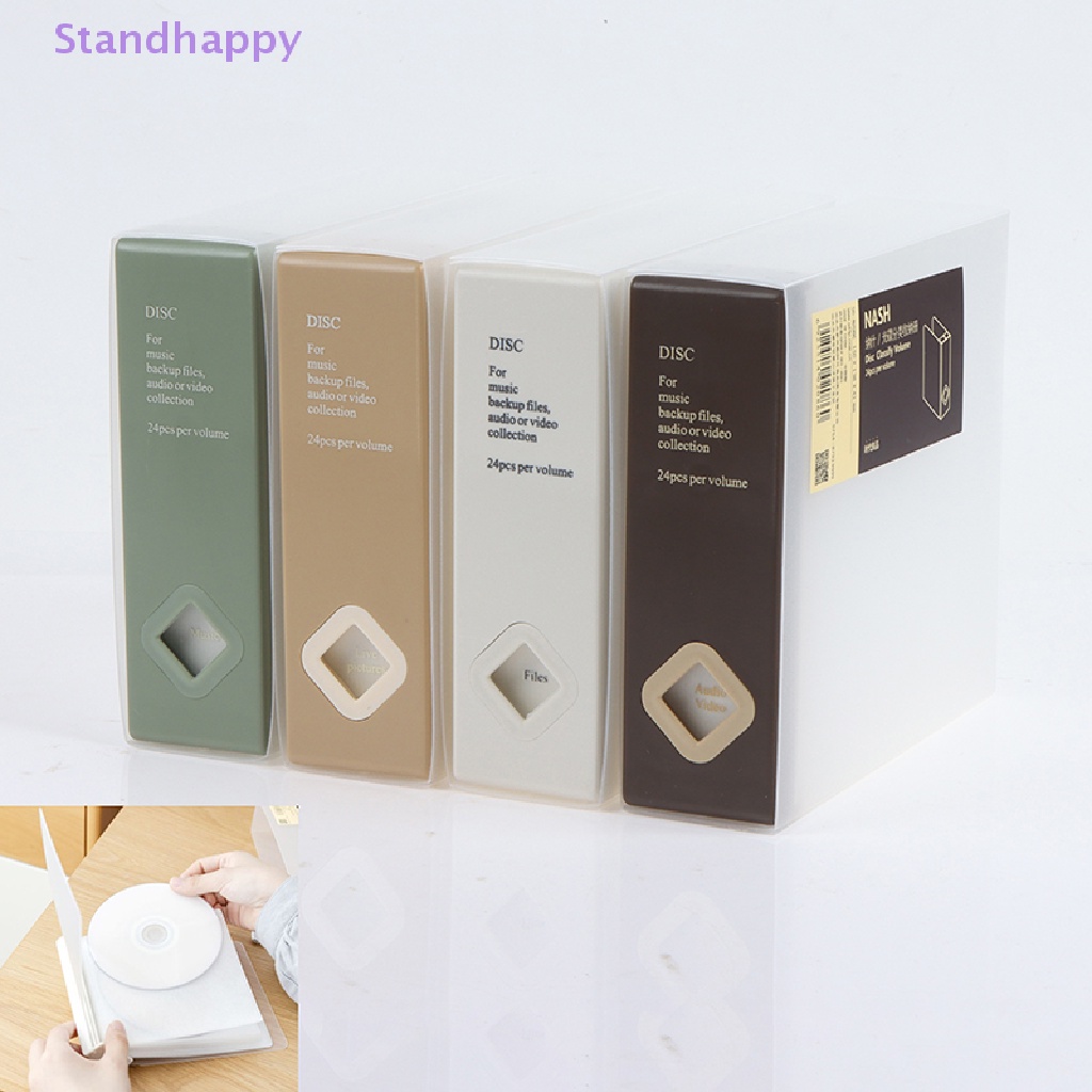 Standhappy ใหม่ กล่องเก็บแผ่น CD DVD แบบแข็ง ความจุ 24 แผ่น #8