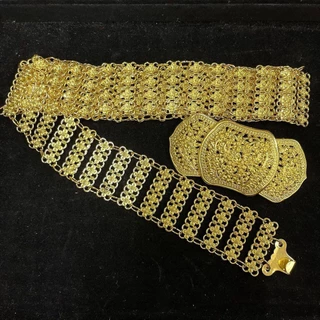 Vintage Jewelryเข็มขัดใส่กับชุดไทย เข็มขัดสีดำ เอว 41 นิ้ว