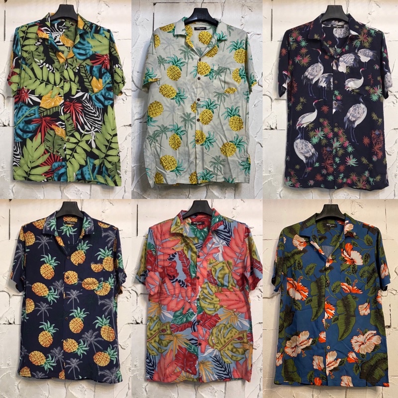 ฮาวายลายดอก เนื้อผ้าสปัน % ไซค์ m l xl 2xl 3xl 4xl เนื้อผ้านิ่มสวมใส่สบายไม่ร้อน ใส่ได้ทั้งชายและหญิง