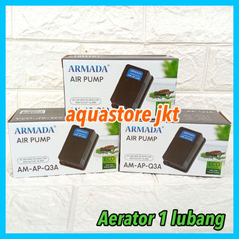 MESIN ที่ดีที่สุด 1 หลุม AERATOR ARMADA AM Q3 AQUARIUM ARETOR AIR BUBBLE MACHINE AIR PUMP