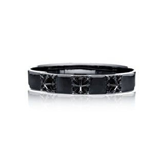 The Rituals Star Bangle - Black กำไลข้อมือเงินแท้ 925 แกะมือขัดเงาพิเศษ ชุบแบล็กโรเดียม  เหมาะกับทุกโอกาส