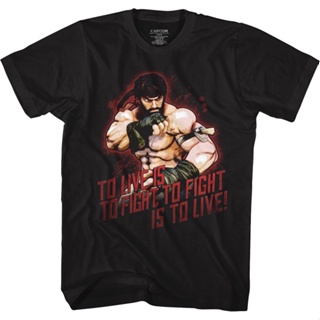 To Live Is To Fight Street Fighter T-Shirt เสื้อโอเวอร์ไซ เสื้อยืดวินเทจ